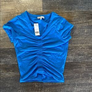 Style & Co. Women's Blue Ruched Top